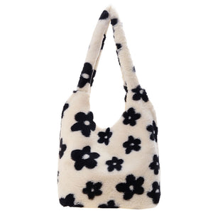 90's baby faux fur purse - Daisy / Pink Leopard / Cow