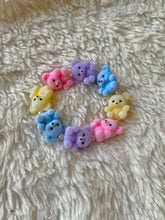 Load image into Gallery viewer, Fuzzy Pastel Rainbow Teddy Bear Stretch Bracelet
