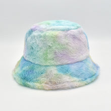 Load image into Gallery viewer, Rainbow Sherbert Faux Fur Bucket Hat
