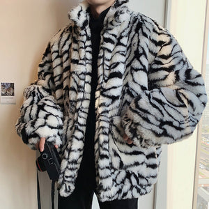 Tiger Plush Faux Fur Jacket