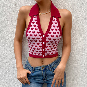 Be My Valentine Knit Crop Vest