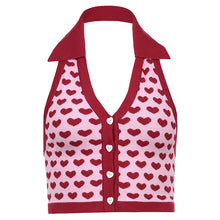 Load image into Gallery viewer, Be My Valentine Knit Crop Vest
