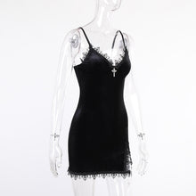 Load image into Gallery viewer, Dark Angel Lace Slip Dress
