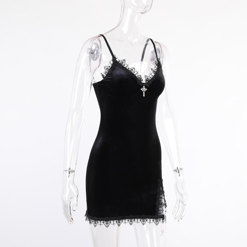 Dark Angel Lace Slip Dress