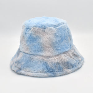 Rainbow Sherbert Faux Fur Bucket Hat