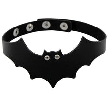 Load image into Gallery viewer, Lil Batty faux leather bat collar choker
