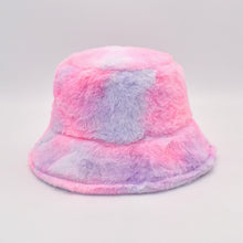 Load image into Gallery viewer, Rainbow Sherbert Faux Fur Bucket Hat
