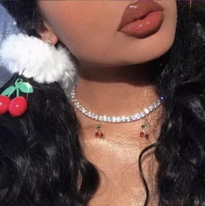 Choke Me Cherry Crystal Choker