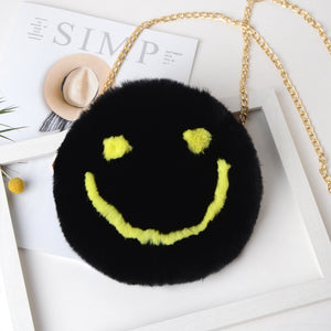 Smiley Boi fuzzy happy face purse