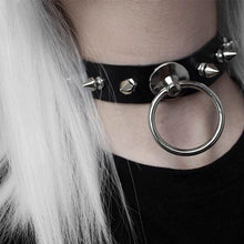 Load image into Gallery viewer, Big O spiked O-ring choker necklace
