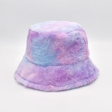 Load image into Gallery viewer, Rainbow Sherbert Faux Fur Bucket Hat
