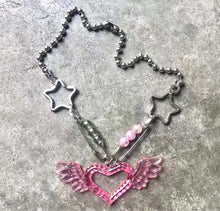 Load image into Gallery viewer, Rebel heart Y2K Chain necklace

