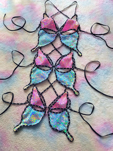 Butterfly Rainbow Rave Bra top, Prism Kisses – glitter death