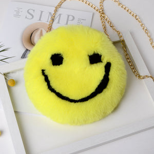 Smiley Boi fuzzy happy face purse