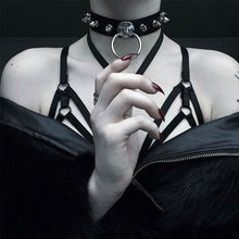 Load image into Gallery viewer, Big O spiked O-ring choker necklace
