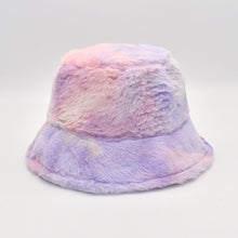 Load image into Gallery viewer, Rainbow Sherbert Faux Fur Bucket Hat
