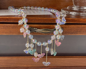 Wings of a butterfly pearl choker