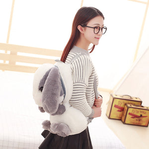 Fuzzy Bunny Plush Backpack
