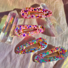 Load image into Gallery viewer, Happy Pink Party Hair Clips, The Sparkl Shop
