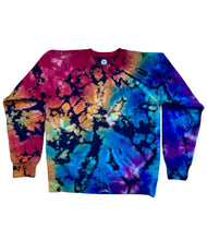 Load image into Gallery viewer, Rainbow Tie Dye Crew neck Sweatshirt, Pink Gem
