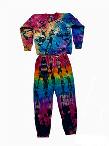 Rainbow Drip Jogger Sweatpants, Pink Gem