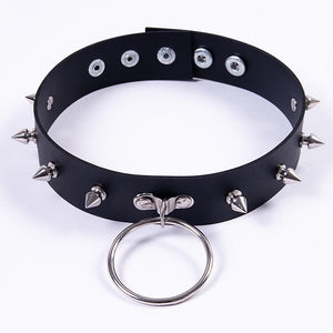 Big O spiked O-ring choker necklace