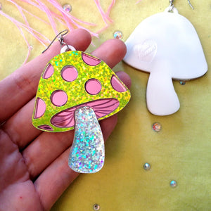 Magical Glitter Mushroom Earrings, I'm Your Present