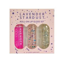 Load image into Gallery viewer, Kissing Glitter Lip Gloss Trio Box Set, Lavender Stardust
