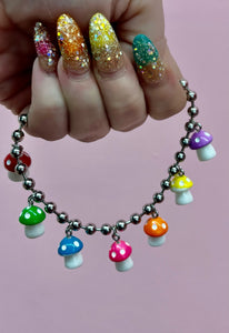 Good Trip rainbow mushroom bracelets & necklaces